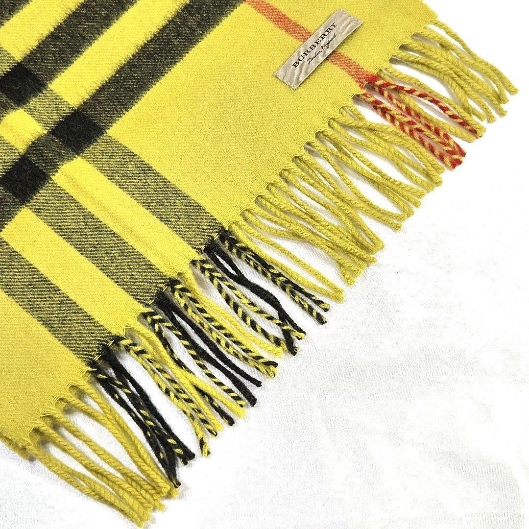 バーバリー マフラー ストール カシミア イエロー 黄色 チェック