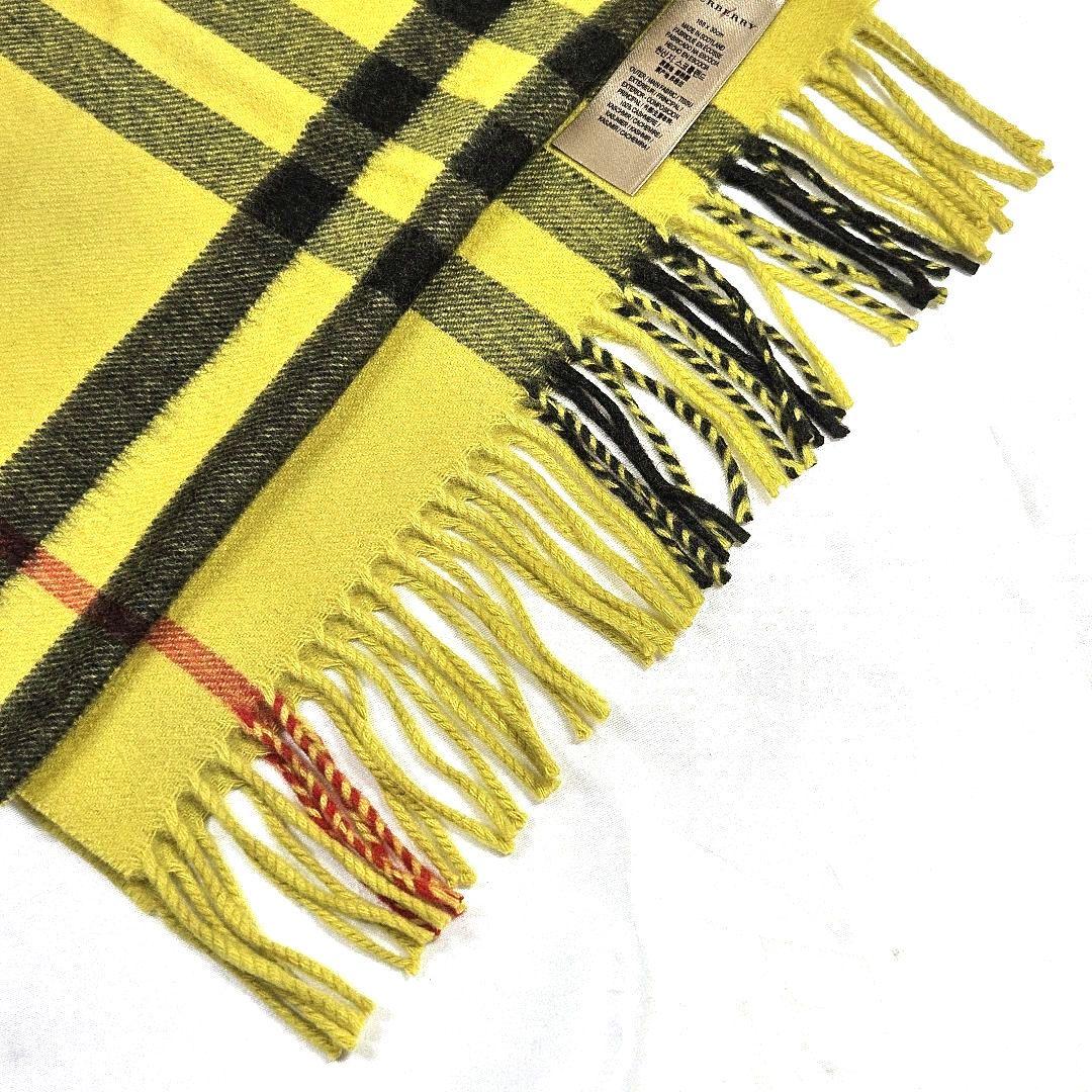 バーバリー マフラー ストール カシミア イエロー 黄色 チェック