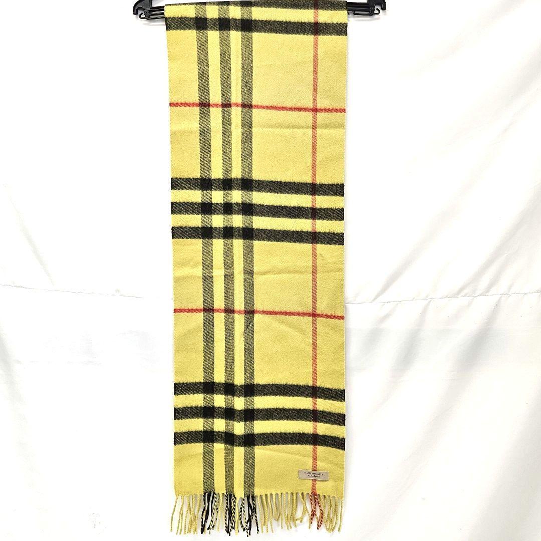 バーバリー マフラー ストール カシミア イエロー 黄色 チェック