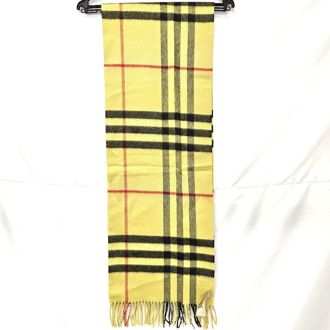 バーバリー マフラー ストール カシミア イエロー 黄色 チェック