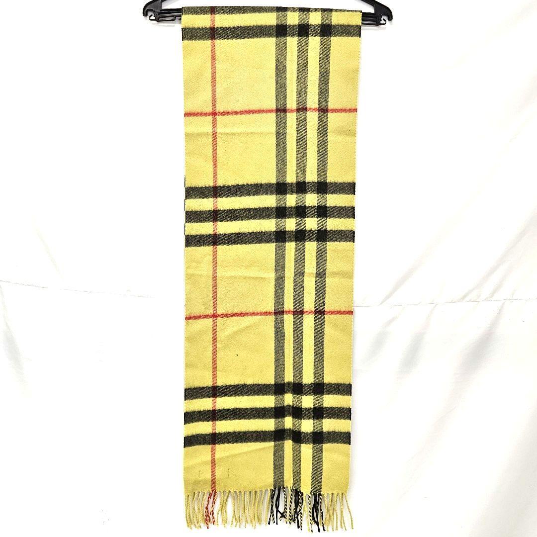バーバリー マフラー ストール カシミア イエロー 黄色 チェック