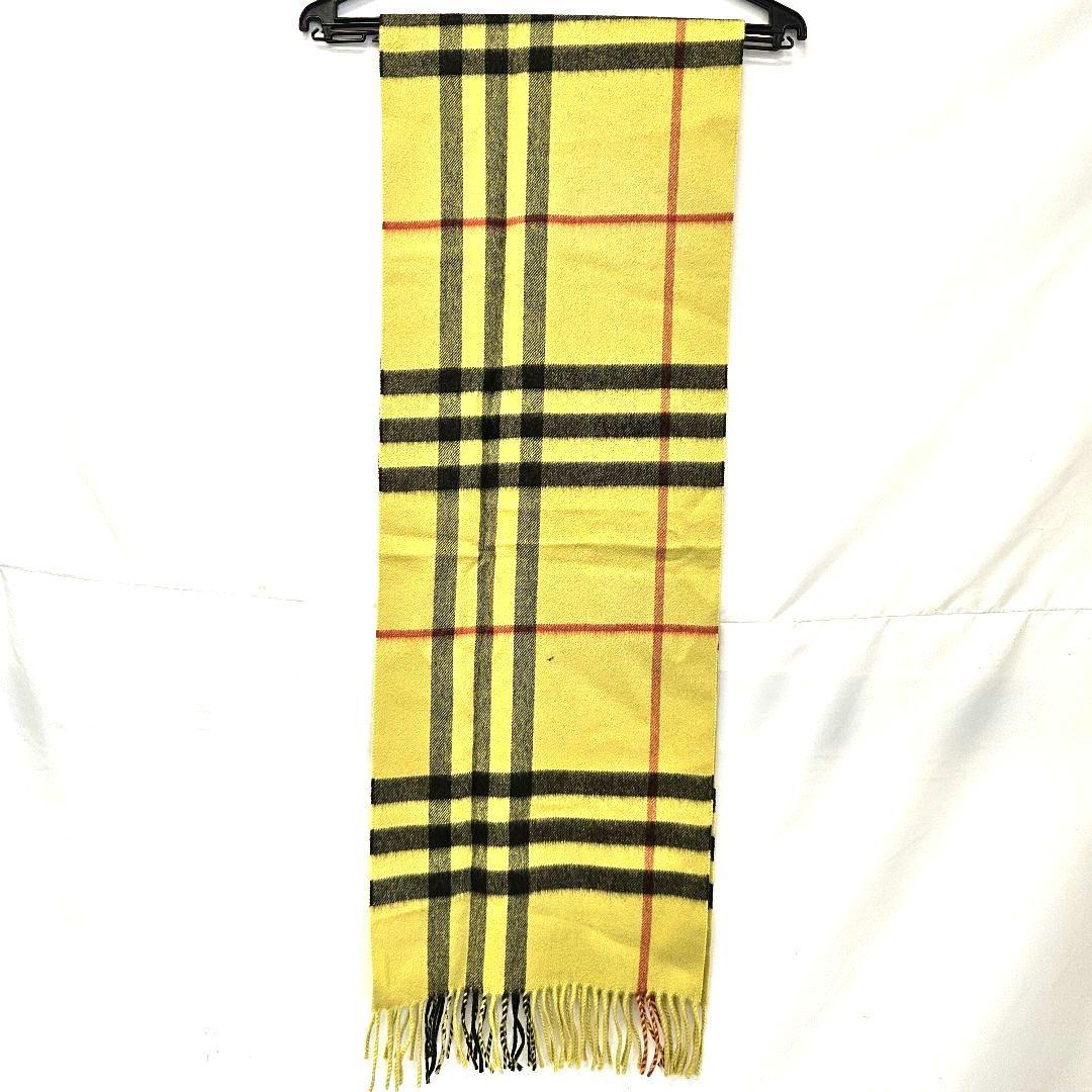 バーバリー マフラー ストール カシミア イエロー 黄色 チェック
