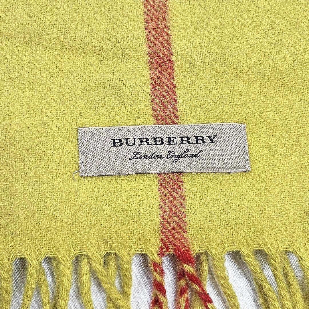 バーバリー マフラー ストール カシミア イエロー 黄色 チェック