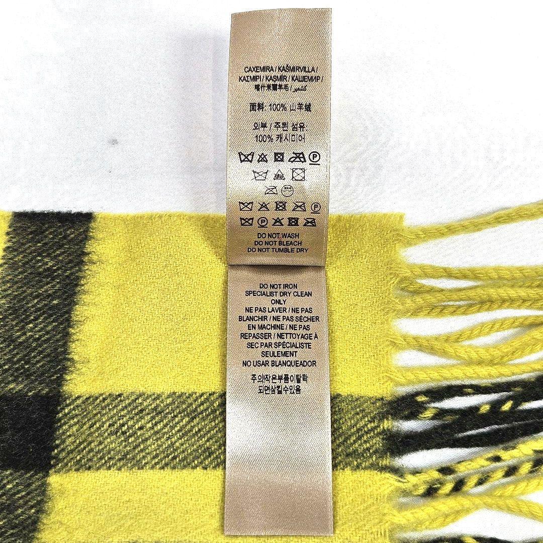 バーバリー マフラー ストール カシミア イエロー 黄色 チェック