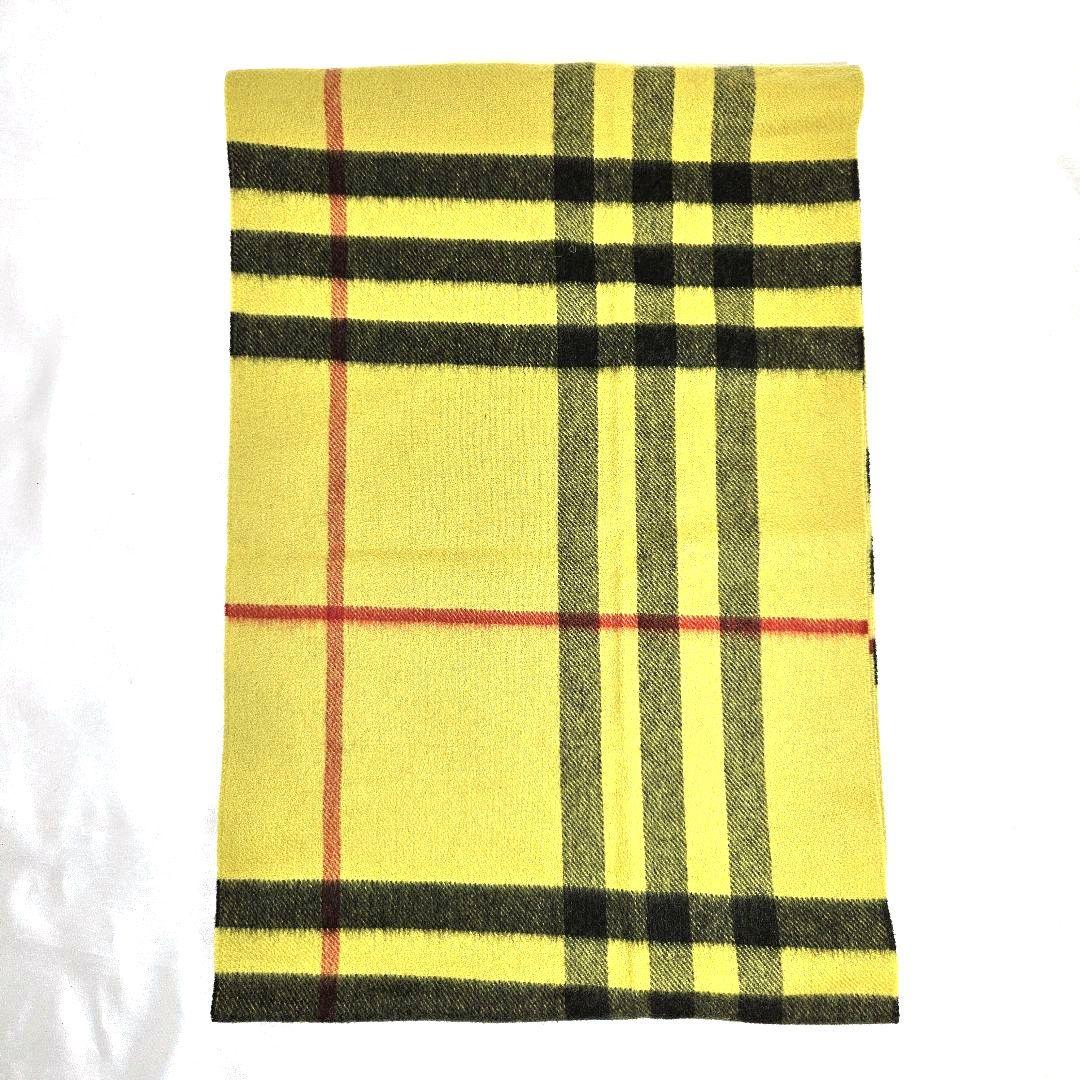 バーバリー マフラー ストール カシミア イエロー 黄色 チェック