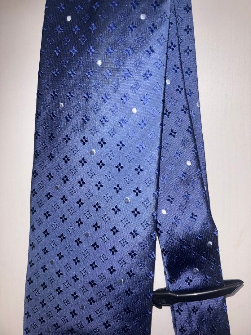 ルイ・ヴィトン ネクタイ ネイビー ドット柄