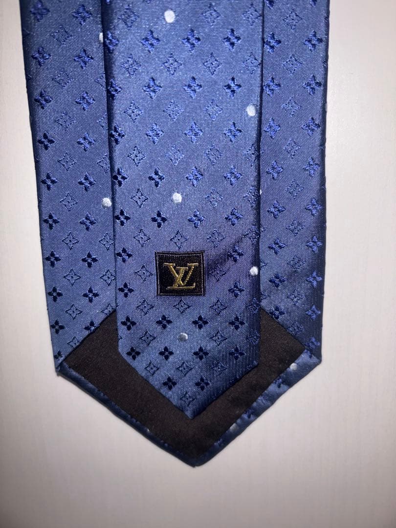 ルイ・ヴィトン ネクタイ ネイビー ドット柄