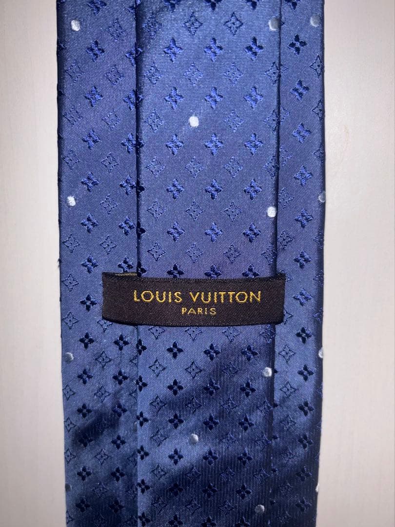 ルイ・ヴィトン ネクタイ ネイビー ドット柄