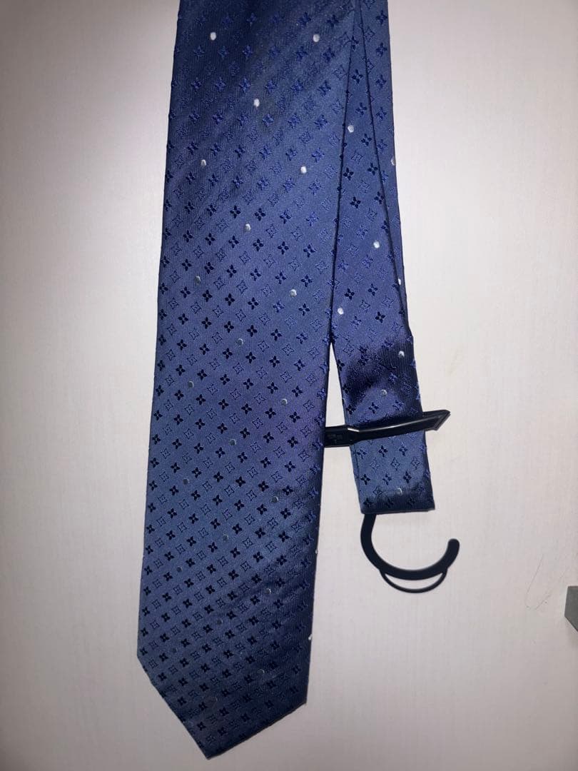 ルイ・ヴィトン ネクタイ ネイビー ドット柄