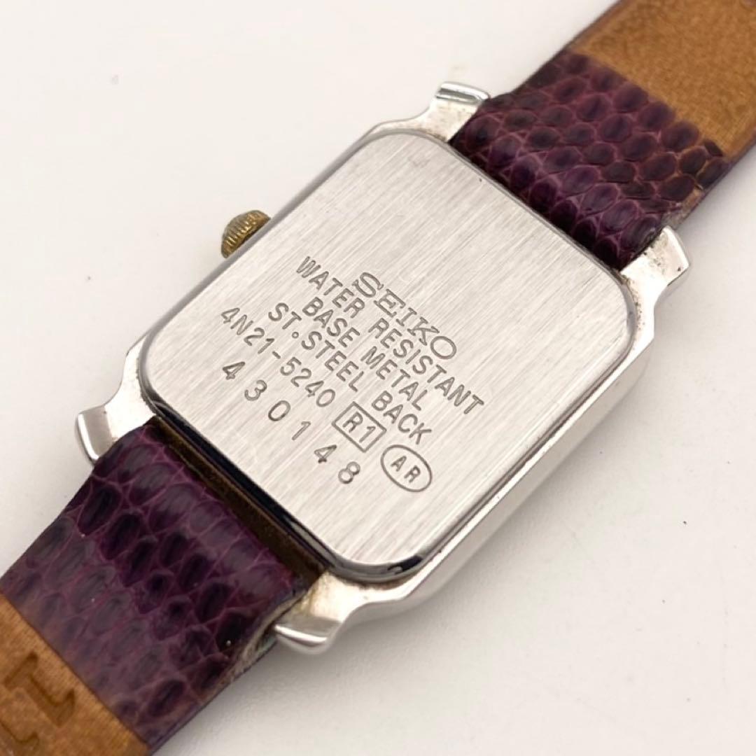 【稼働】SEIKO LUCENT 新品電池 腕時計 レディース スクエア 美品