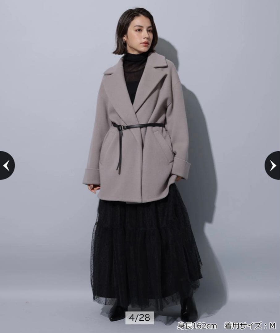 新品未使用　アルページュストーリー ミドル丈テーラーリバーコート　モカ　Sサイズ