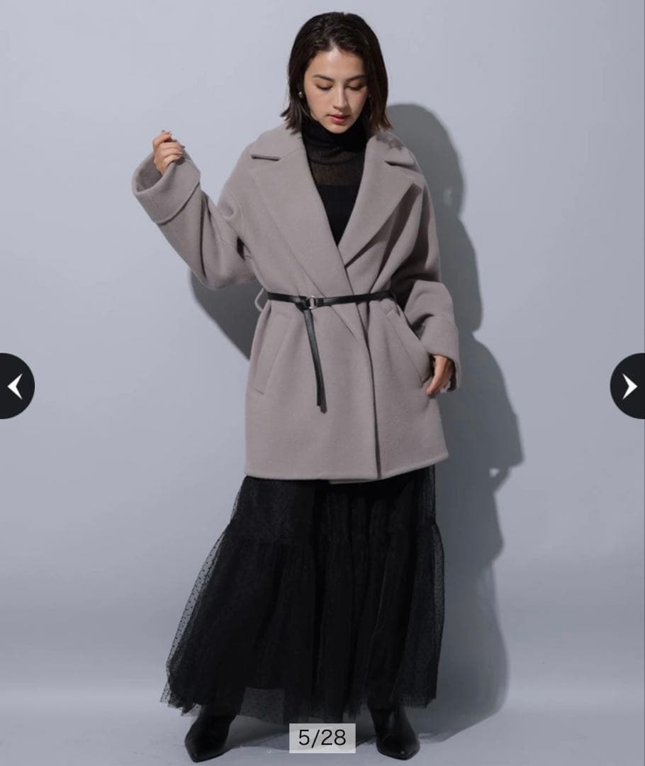 新品未使用　アルページュストーリー ミドル丈テーラーリバーコート　モカ　Sサイズ