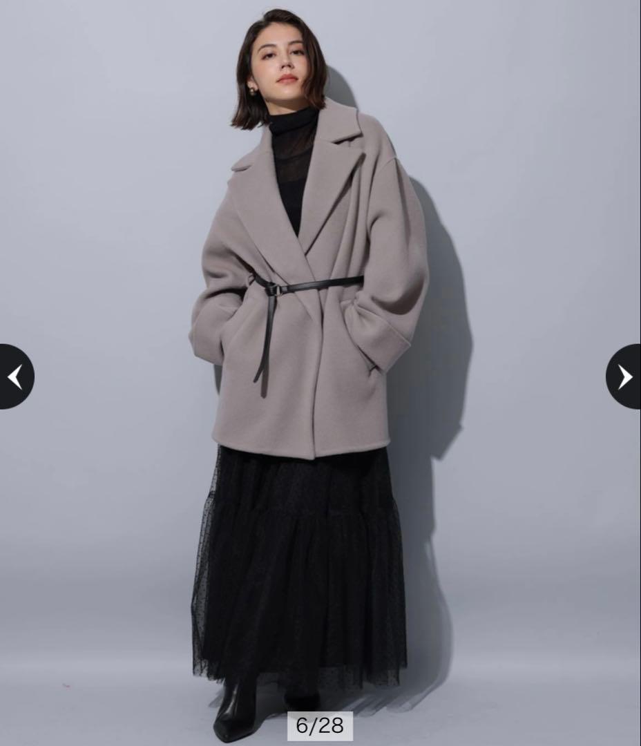 新品未使用　アルページュストーリー ミドル丈テーラーリバーコート　モカ　Sサイズ