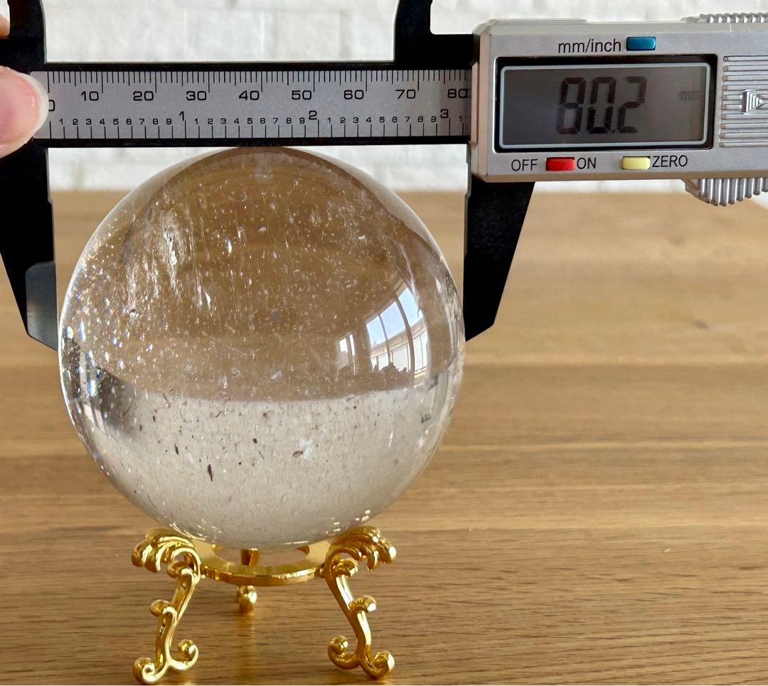 ✨高透明✨水晶　丸玉　約80㎜