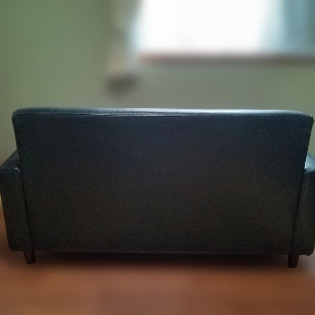 モダン ブラック ソファ 2人掛け 送料無料　匿名発送