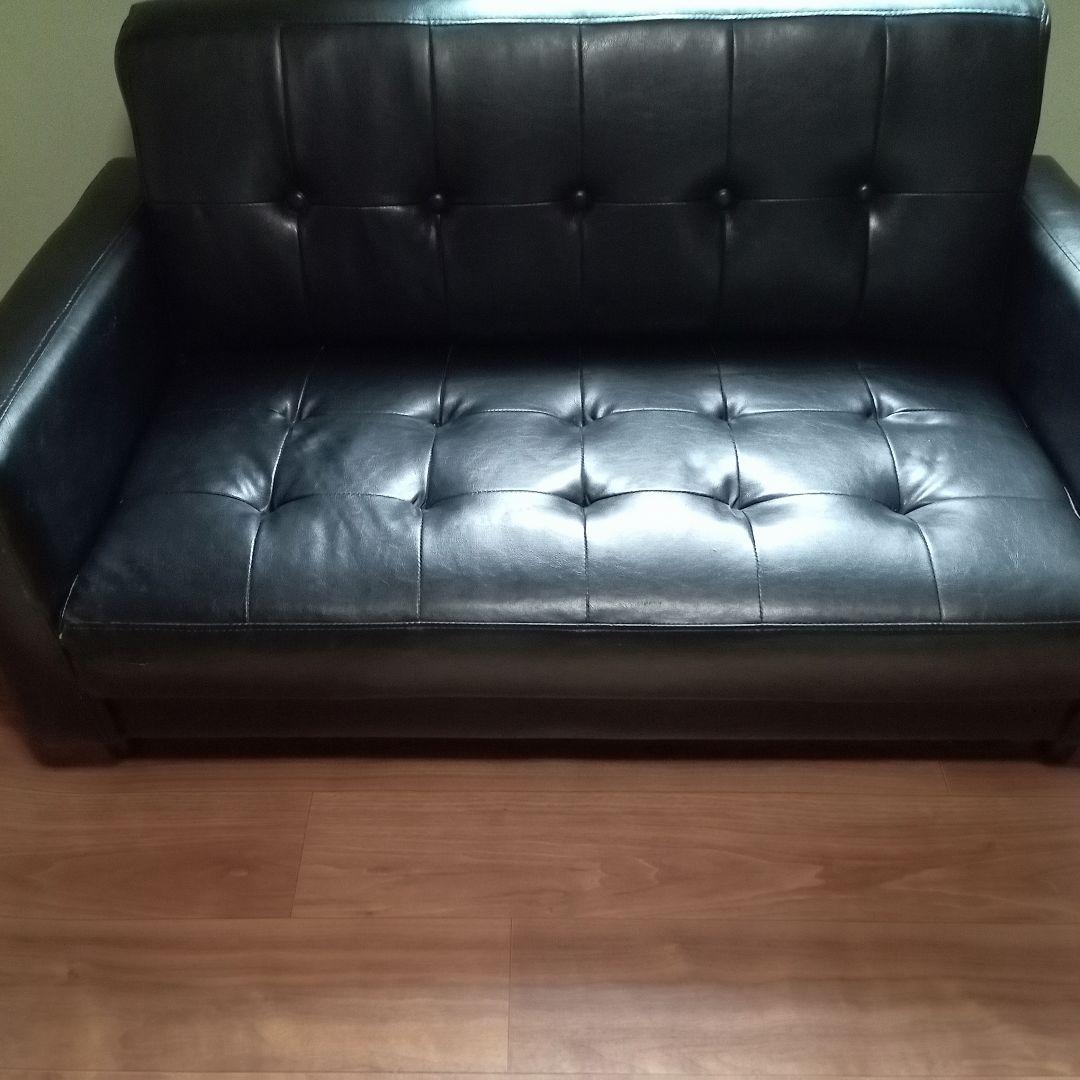 モダン ブラック ソファ 2人掛け 送料無料　匿名発送