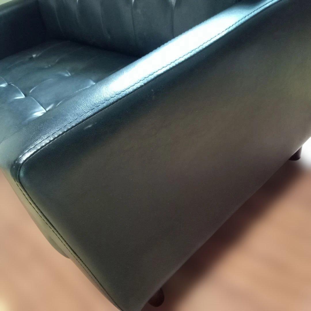 モダン ブラック ソファ 2人掛け 送料無料　匿名発送