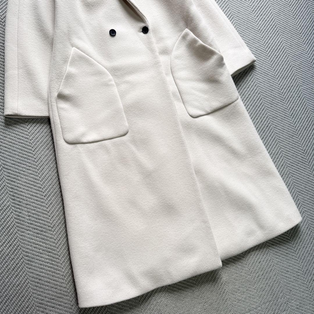 美品　ドレステリア　Super140's ダブルチェスターコート　ロングコート