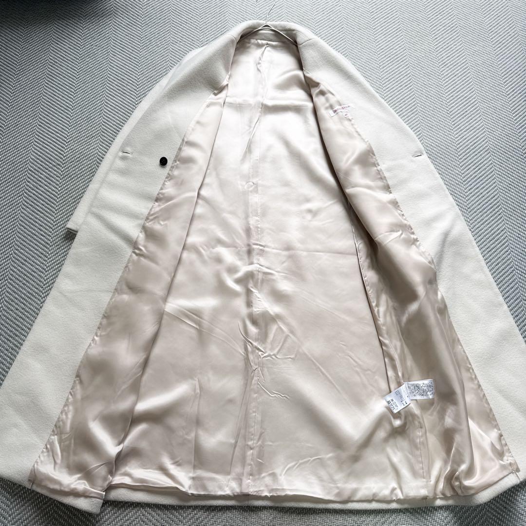 美品　ドレステリア　Super140's ダブルチェスターコート　ロングコート