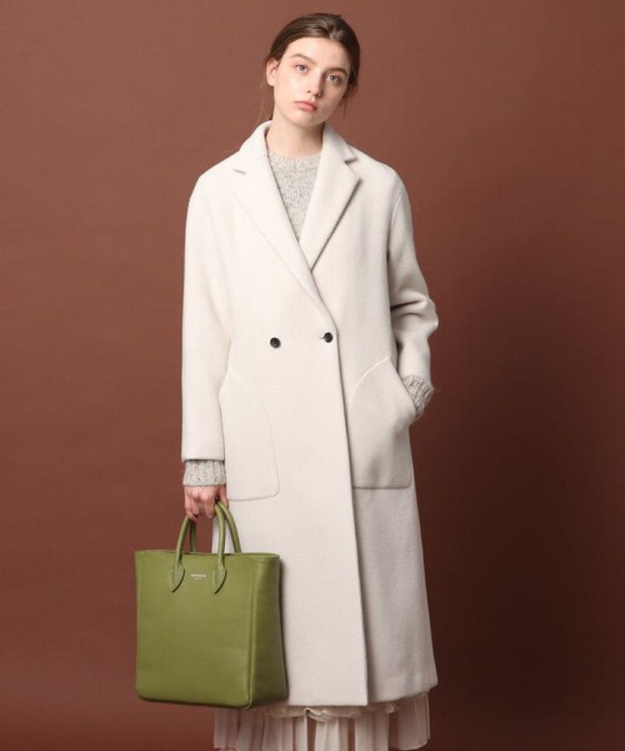 美品　ドレステリア　Super140's ダブルチェスターコート　ロングコート