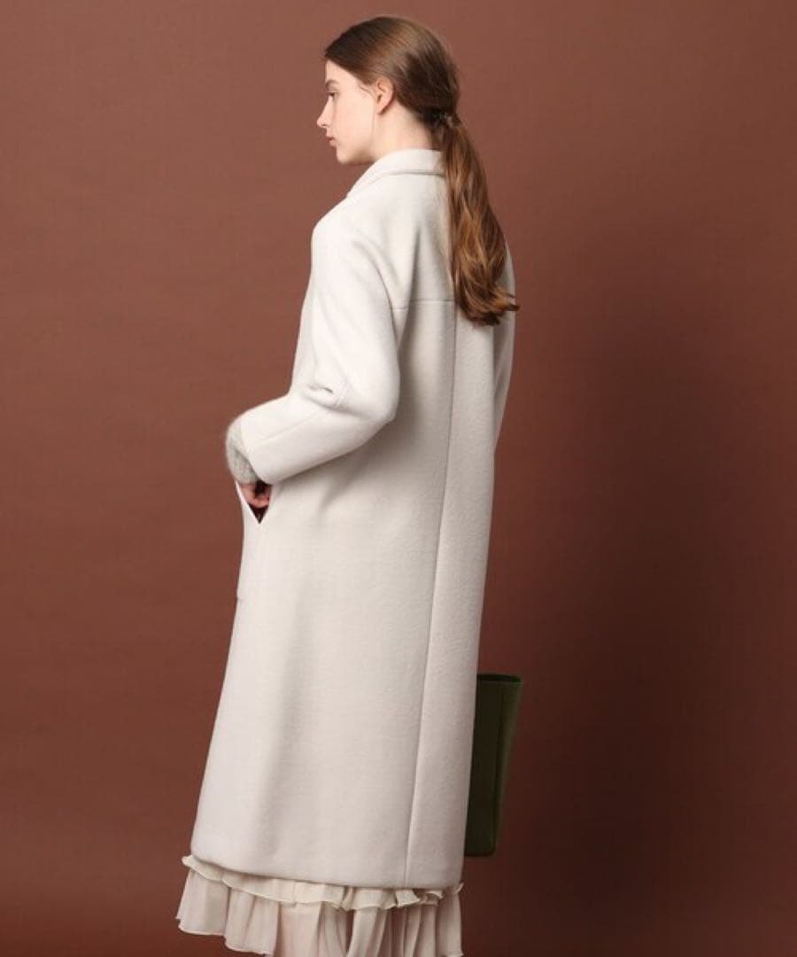 美品　ドレステリア　Super140's ダブルチェスターコート　ロングコート