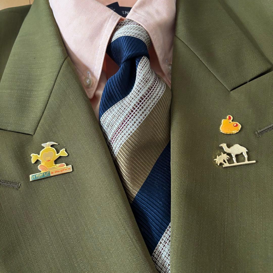 【コーデ売り】 ダブルスーツ バーバリー ネクタイ シャツ ピンズ セット