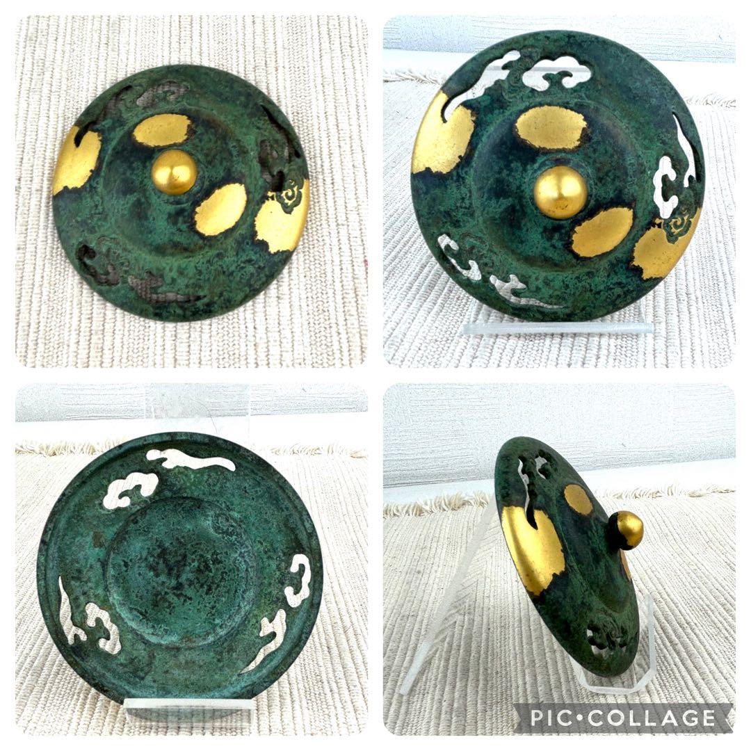 【新品未使用】平安 秦蔵六造 塗金銅香炉 瑞雲 共箱 あり