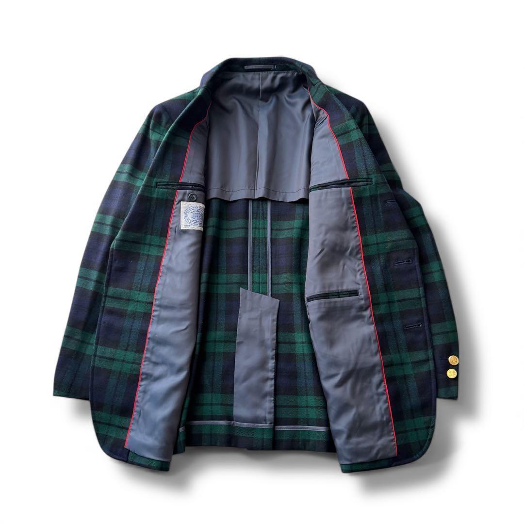 美品【ジェイプレス】 紺×緑 ブラックウォッチ 金ボタン M相当