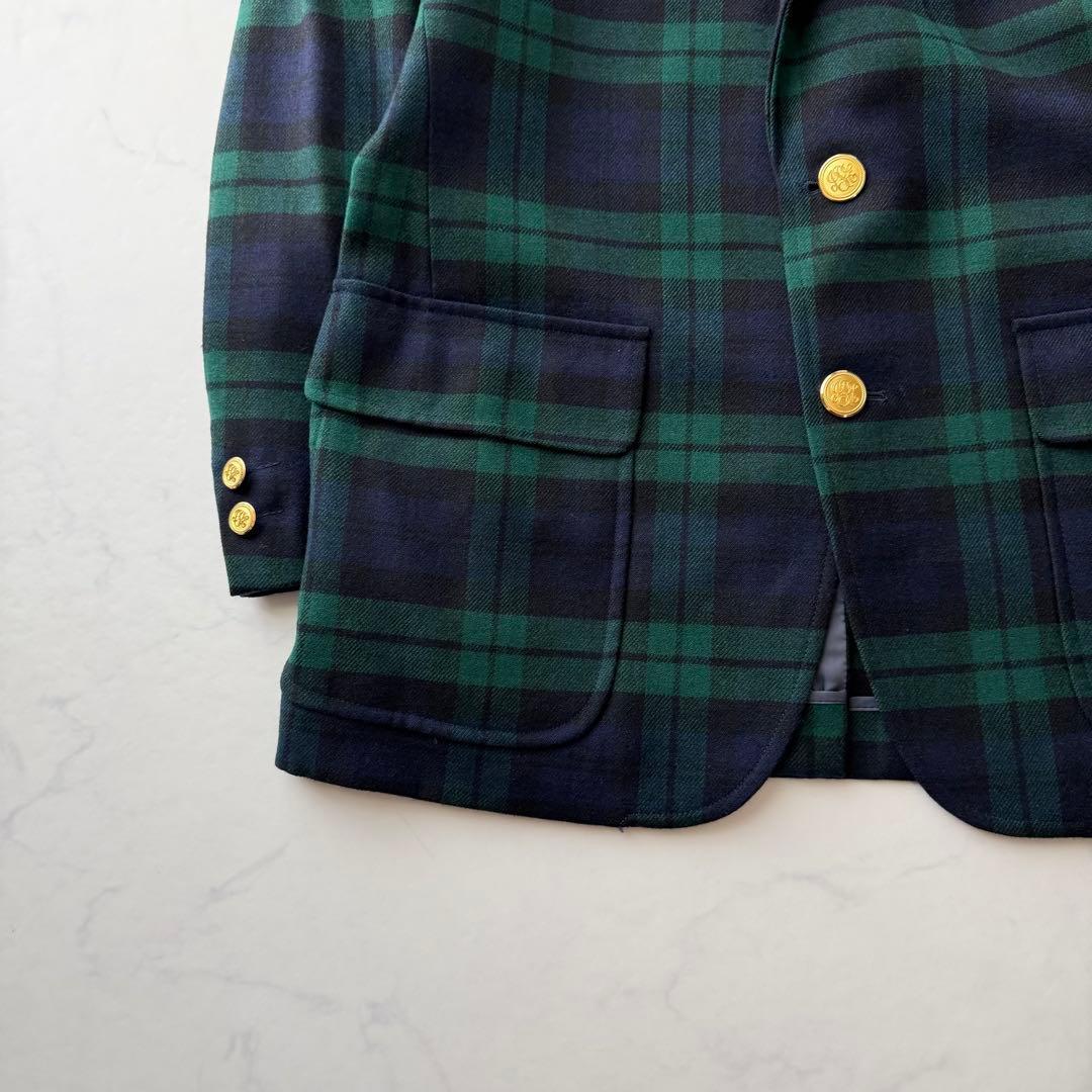 美品【ジェイプレス】 紺×緑 ブラックウォッチ 金ボタン M相当