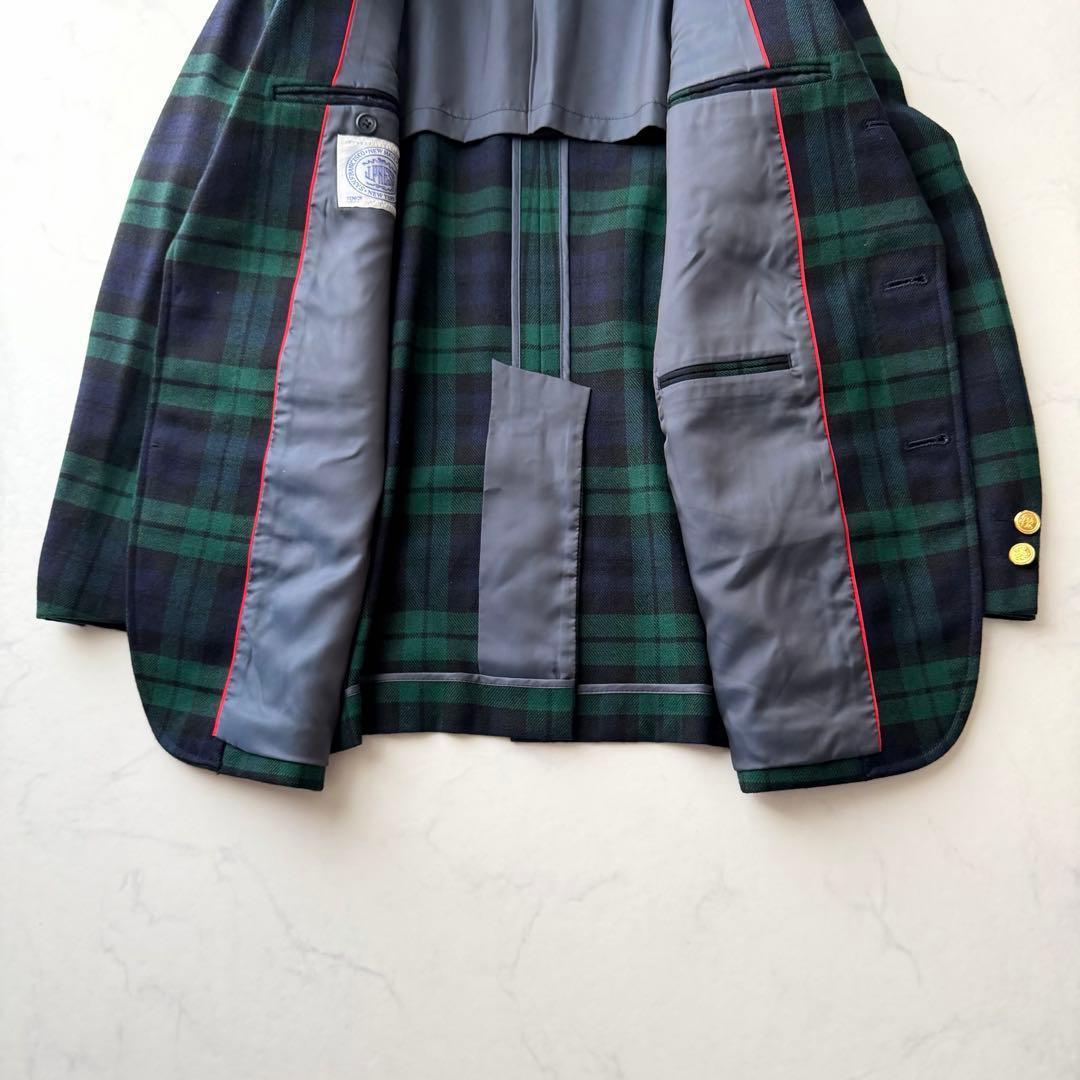 美品【ジェイプレス】 紺×緑 ブラックウォッチ 金ボタン M相当