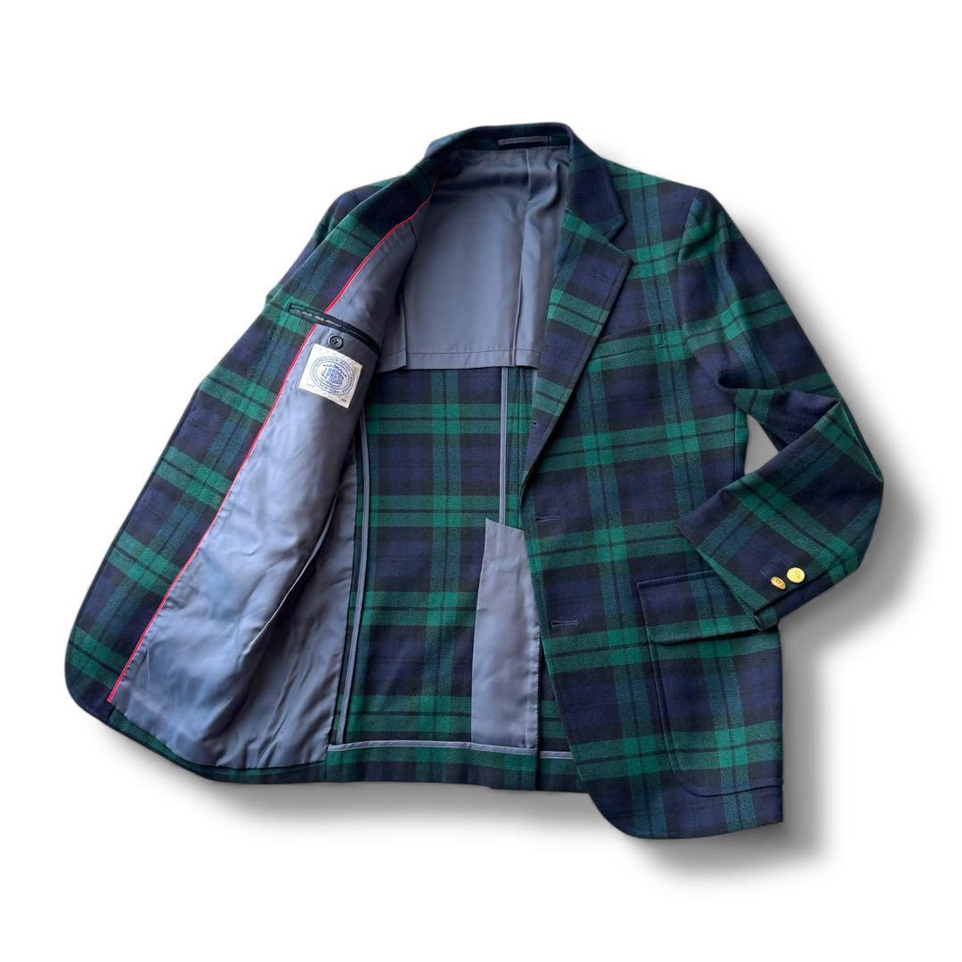 美品【ジェイプレス】 紺×緑 ブラックウォッチ 金ボタン M相当