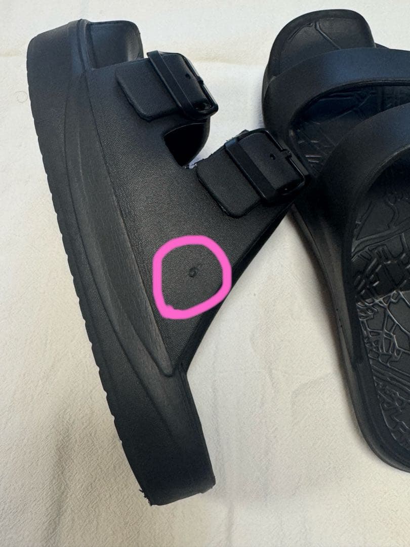 Rakubaki イージーサンダル ラップ S 黒