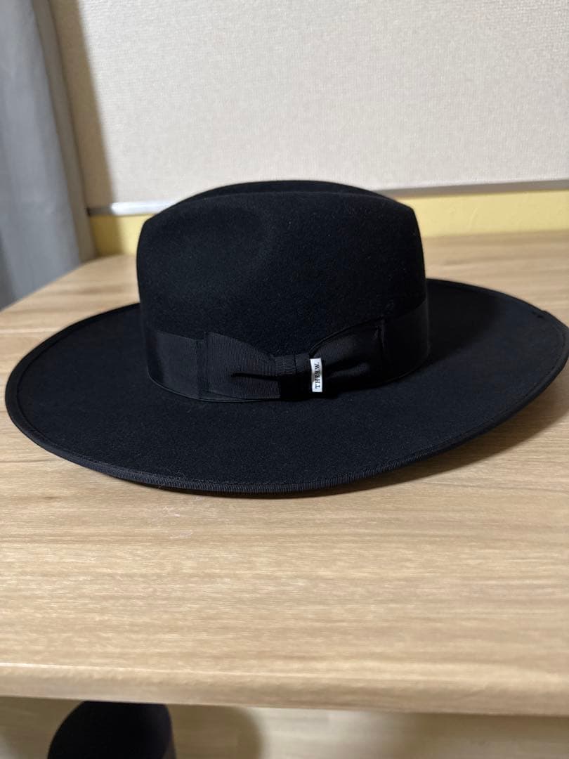 THE H.W. DOG & CO ウールハット ブラック ワイドブリム 38