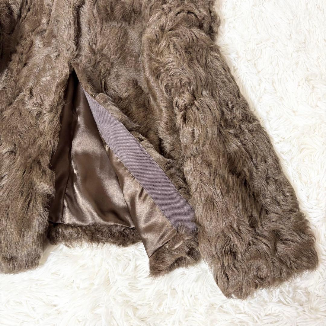 ドゥーズィエムクラス 高級カルガンラムファーコート ブラウン