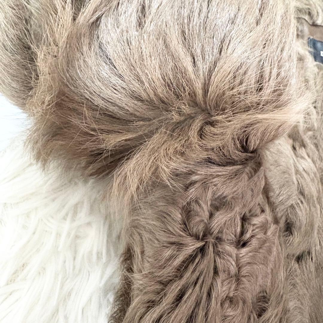 ドゥーズィエムクラス 高級カルガンラムファーコート ブラウン