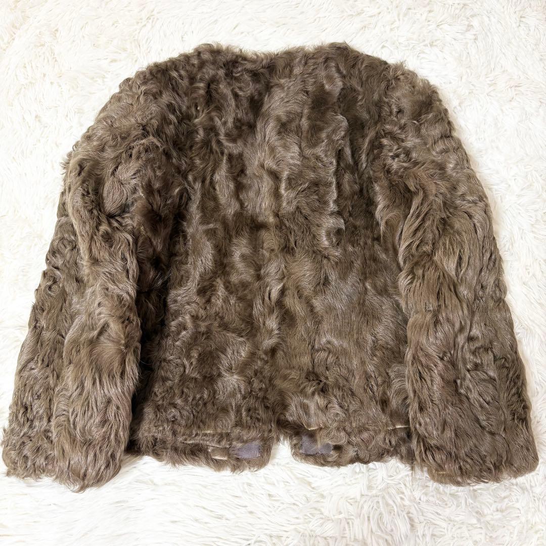 ドゥーズィエムクラス 高級カルガンラムファーコート ブラウン