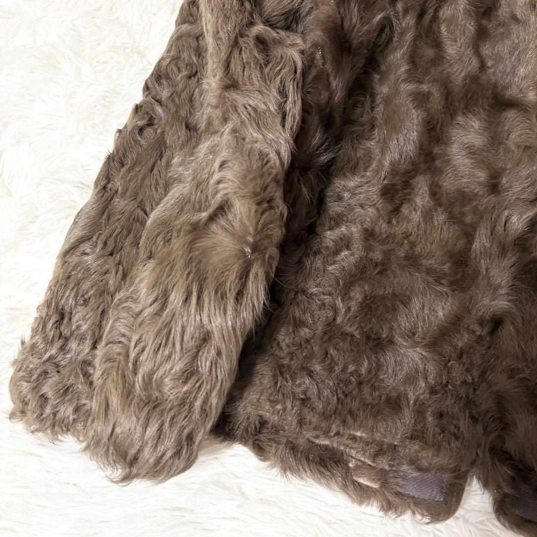 ドゥーズィエムクラス 高級カルガンラムファーコート ブラウン