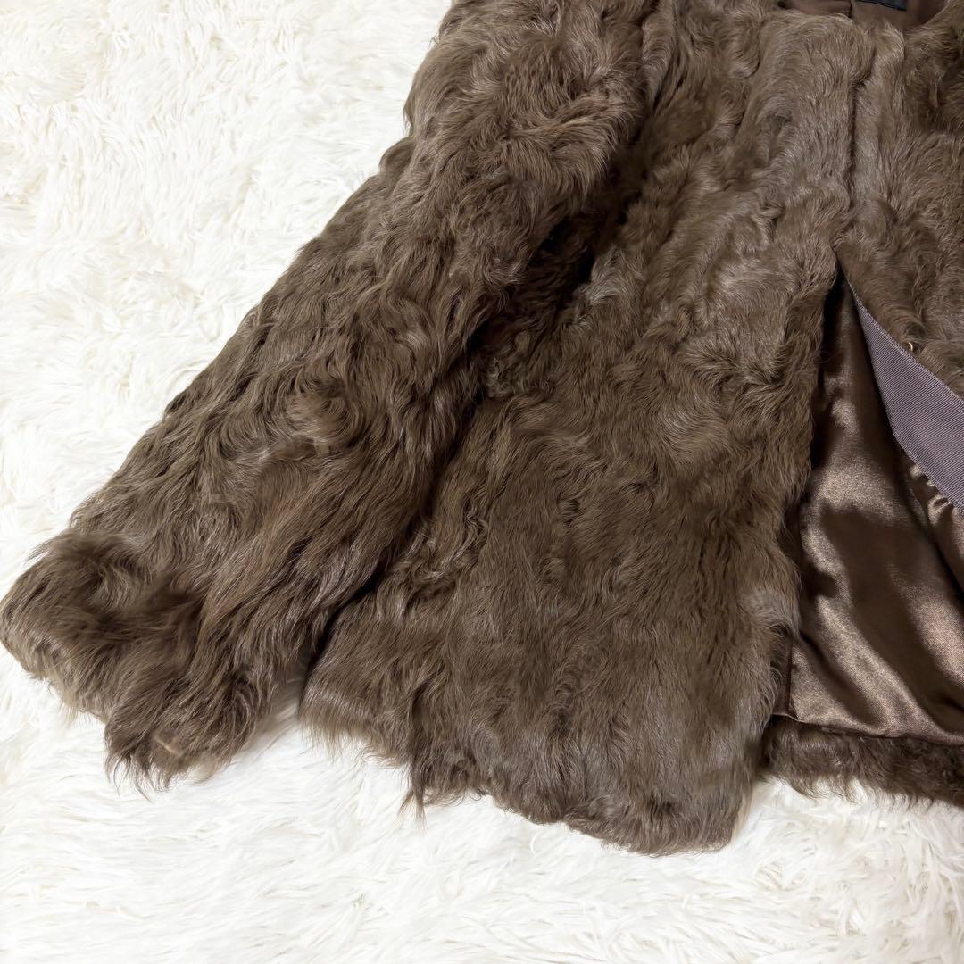 ドゥーズィエムクラス 高級カルガンラムファーコート ブラウン