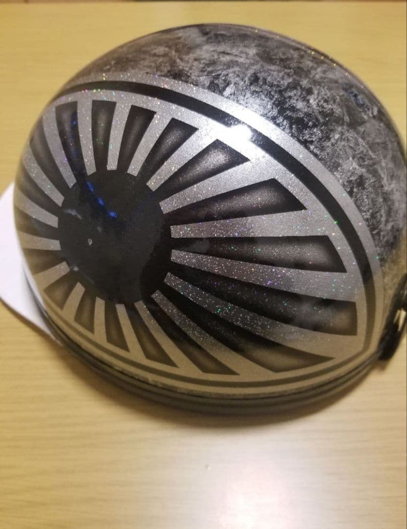 日章コルク　ラップ塗装ラメ　 半帽ヘルメット