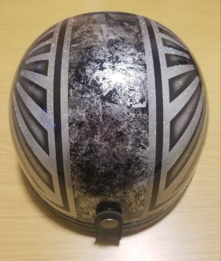 日章コルク　ラップ塗装ラメ　 半帽ヘルメット