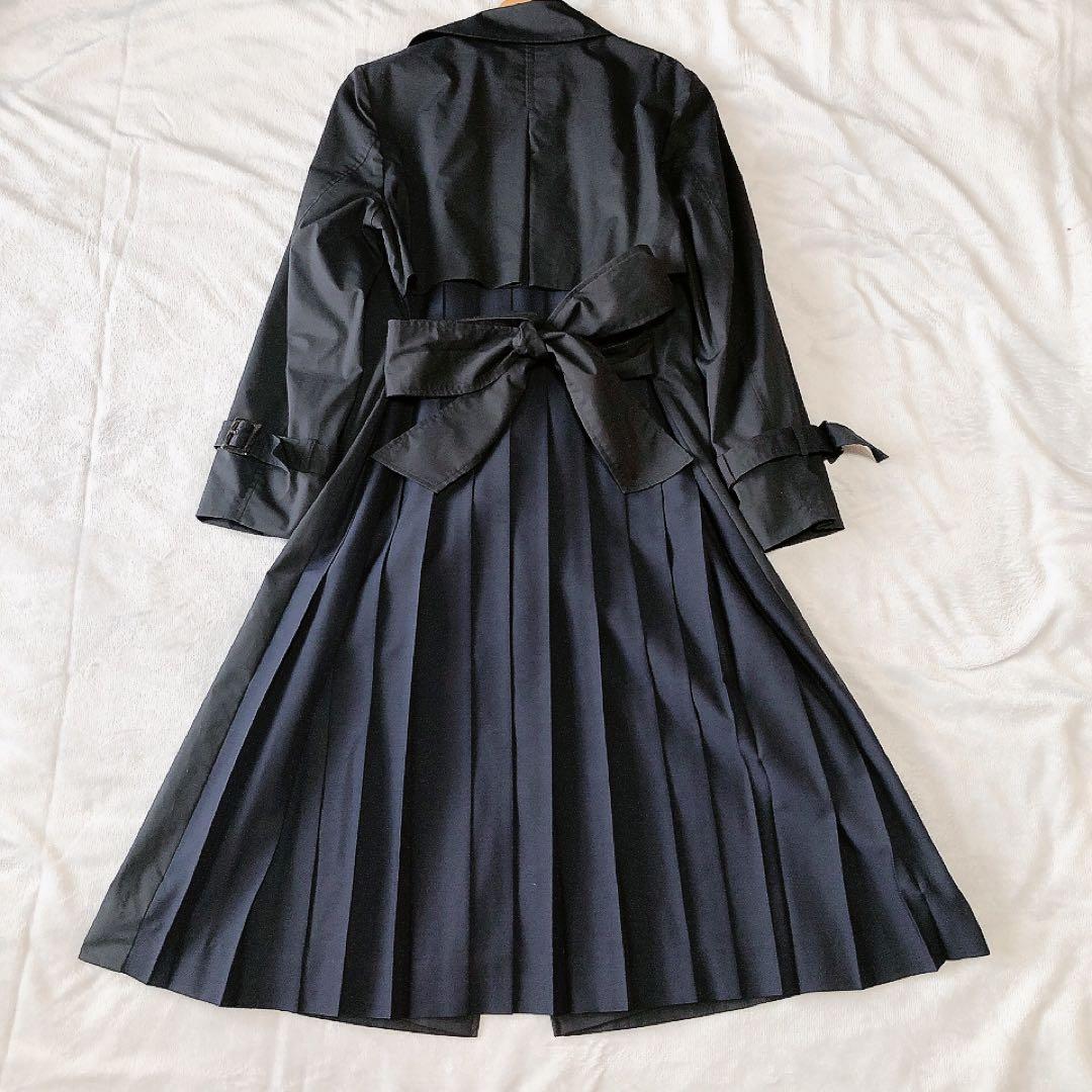 【極美品】ローズティアラ トレンチコート バックプリーツ ネイビー 42