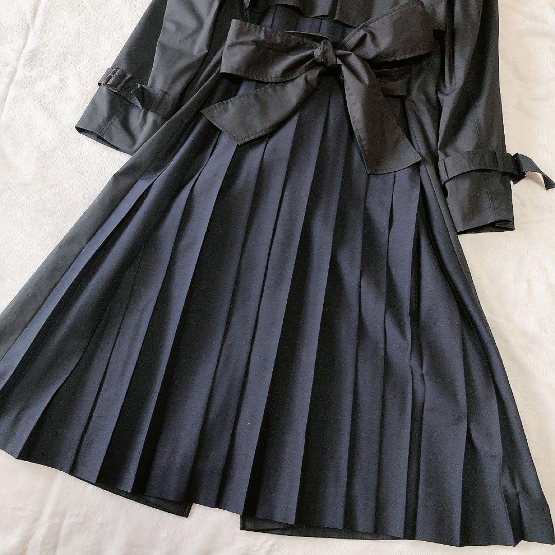 【極美品】ローズティアラ トレンチコート バックプリーツ ネイビー 42