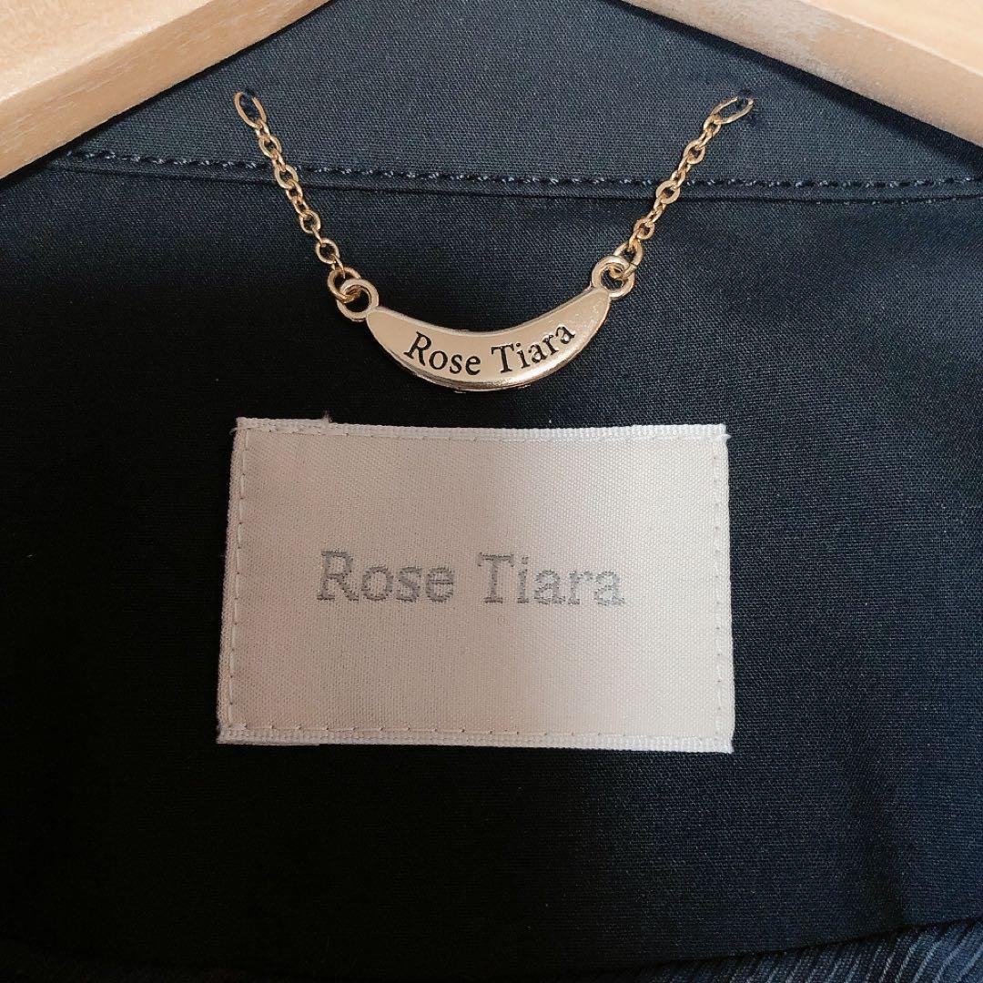 【極美品】ローズティアラ トレンチコート バックプリーツ ネイビー 42