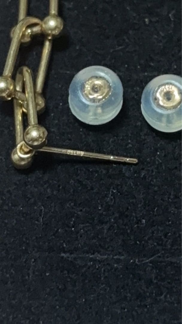 K18 ゴールド リンクチェーン ピアス