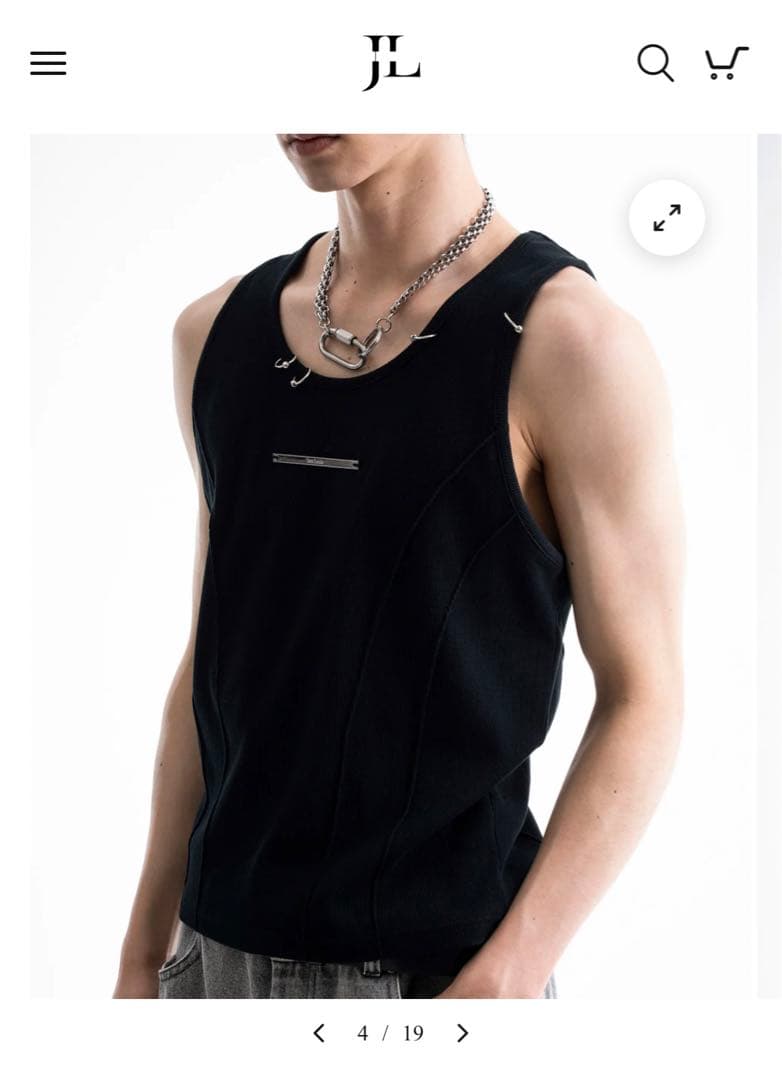 ［完売］jent louis neck piercing tank top