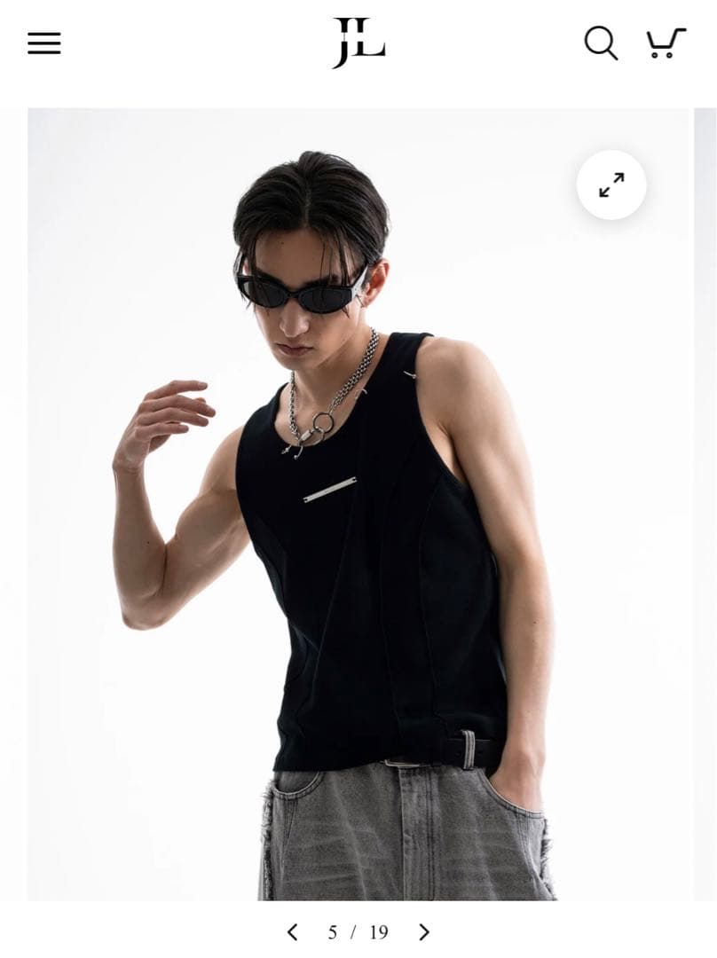 ［完売］jent louis neck piercing tank top