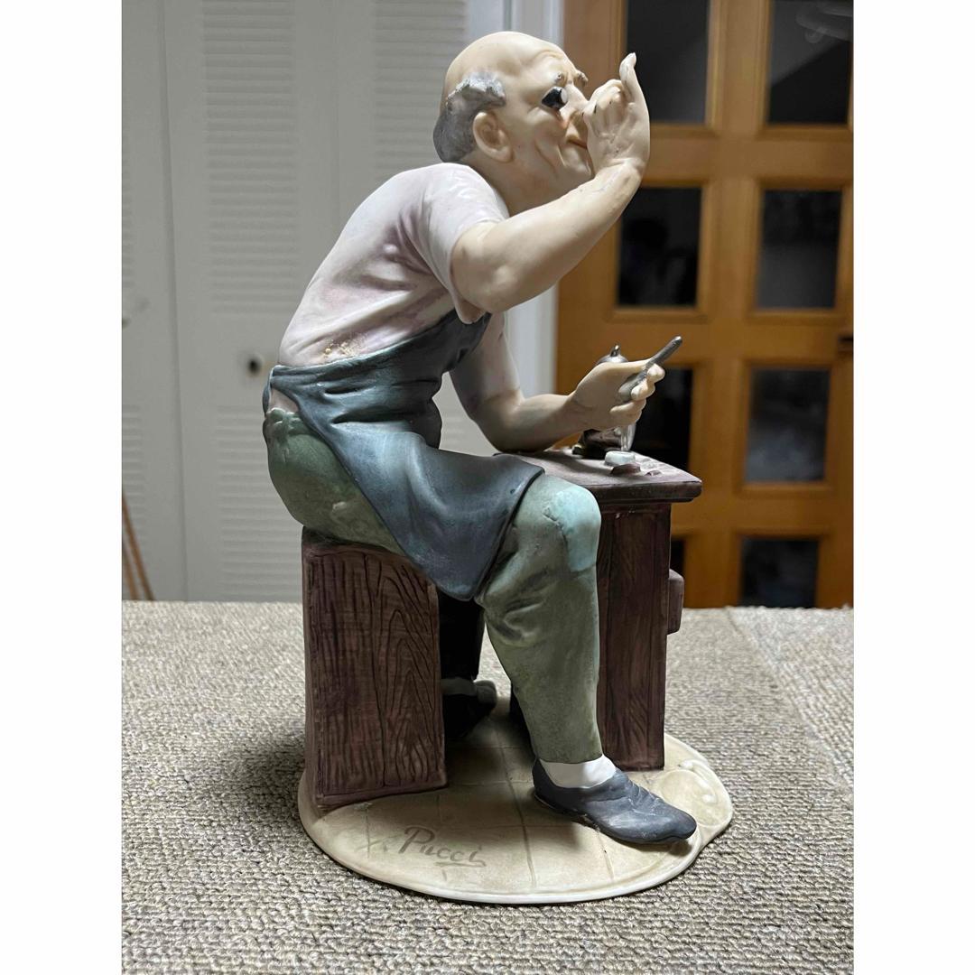 カポディモンテ 時計職人のヴィンテージ陶器彫刻 イタリア 1950 年代