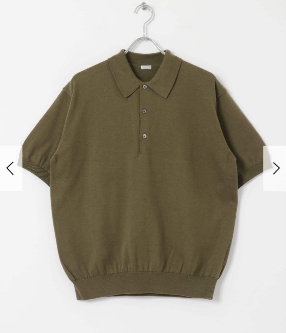 本日限定Cotton Knit Short-Sleeve Polo オリーブ 1