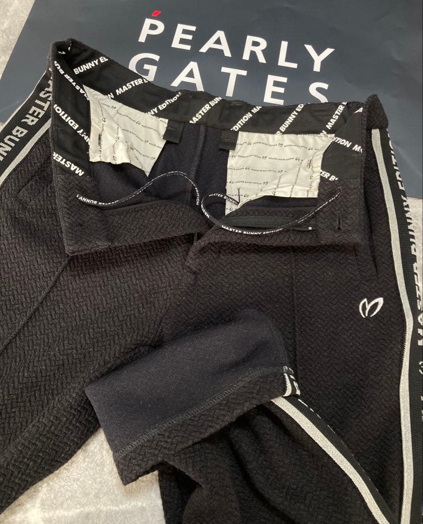 新品 パーリーゲイツ マスターバニー エコロジスタヘリンボンパンツ(6)LL