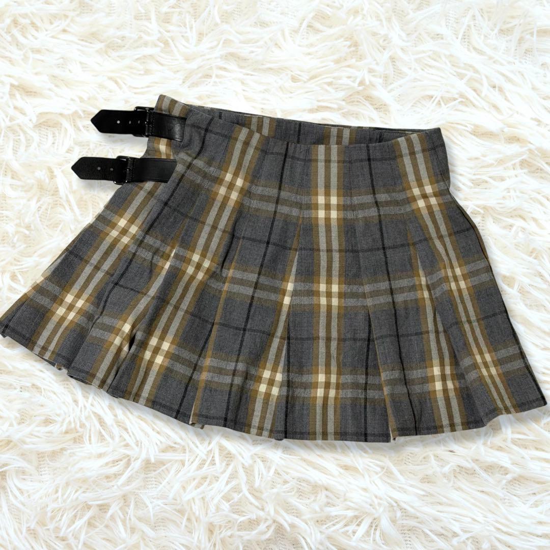近代モデル BURBERRY LONDON バーバリー キルトスカート ミニスカ